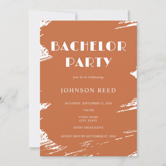 Personalized Bachelor Party Invitation  Card (Front)