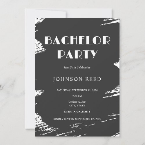 Personalized Bachelor Party Invitation  Card