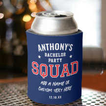Personalized Bachelor Party Squad Red Navy