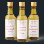 Personalized Bachelorette Birthday Pink Bow Mini Wine Label<br><div class="desc">Personalized Bachelorette Birthday Pink Bow Mini Wine Label.   

Have fast and easy party favor bags without the high price. This Personalized Bachelorette Birthday Pink Bow Mini Wine Label is the perfect way to make the event you are planning #unforgettable!</div>