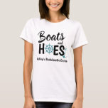 Personalized Bachelorette Boats and Hoes Shirt<br><div class="desc">Funny cruise t-shirt that can be personalized with bride's name.</div>