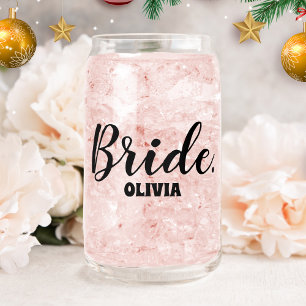 Personalized Bachelorette Bride Can Glass