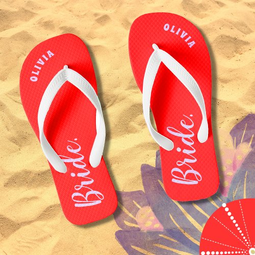 Personalized Bachelorette Bride Flip Flops