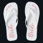 Personalized Bachelorette Bride Flip Flops<br><div class="desc">Personalized Bachelorette Bride flip flops gift for bride.</div>