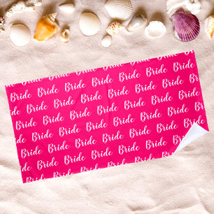 Personalized Bachelorette Bride Pattern Beach Towel