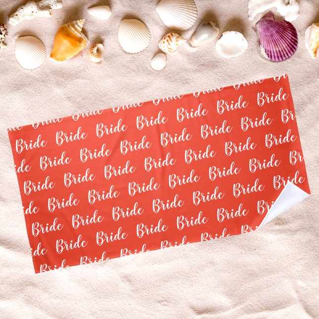 Personalized Bachelorette Bride Pattern Beach Towel (Creator Uploaded)