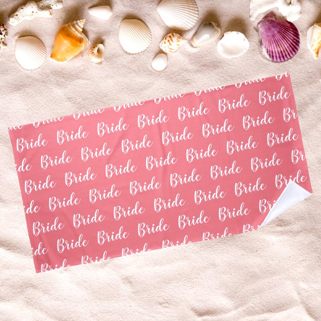 Personalized Bachelorette Bride Pattern Beach Towel (Creator Uploaded)