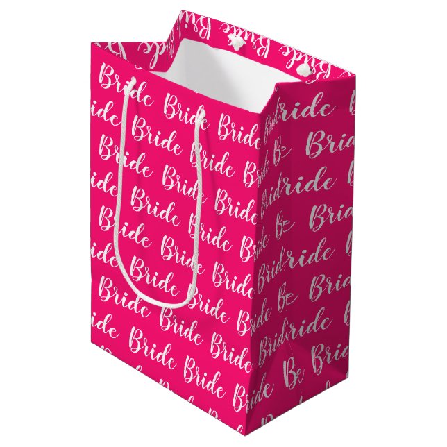 Personalized Bachelorette Bride Pattern Medium Gift Bag (Front Angled)