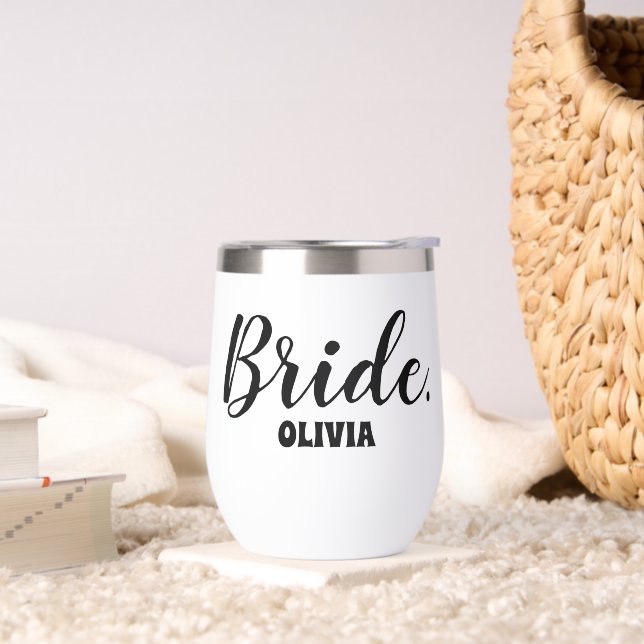 Personalized Bachelorette Bride Thermal Wine Tumbler (Living Room)