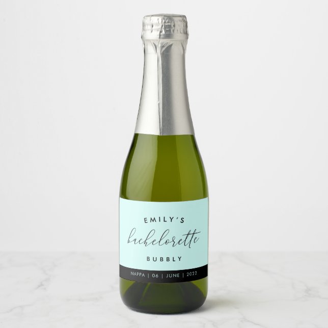 Personalized Bachelorette Champagne Sparkling Wine Label (Front)