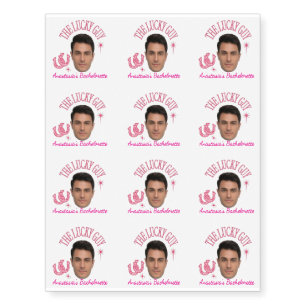 Personalized Bachelorette Custom Groom Photo Party Temporary Tattoos