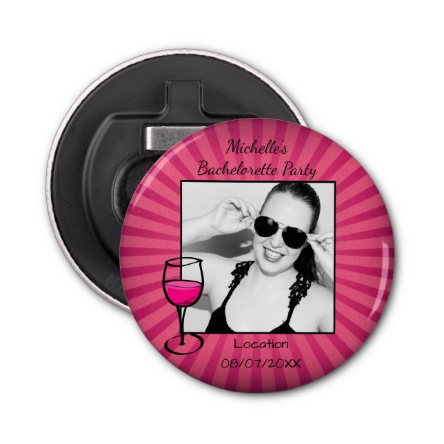 Personalized Bachelorette Frame Bottle Opener (Front)
