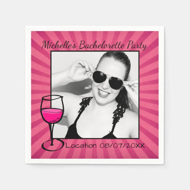 Personalized Bachelorette Frame Napkins (Front)