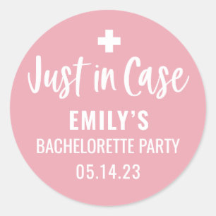 Personalized Bachelorette Just in Case  Classic Round Sticker