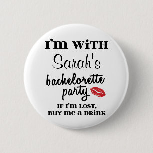 Personalized Bachelorette Party Buy Me A Drink Button