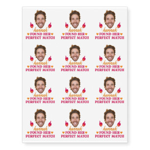 Personalized Bachelorette party Custom Photo, Name Temporary Tattoos
