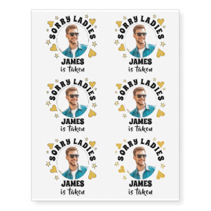 Personalized Bachelorette Party Favor Custom Photo Temporary Tattoos