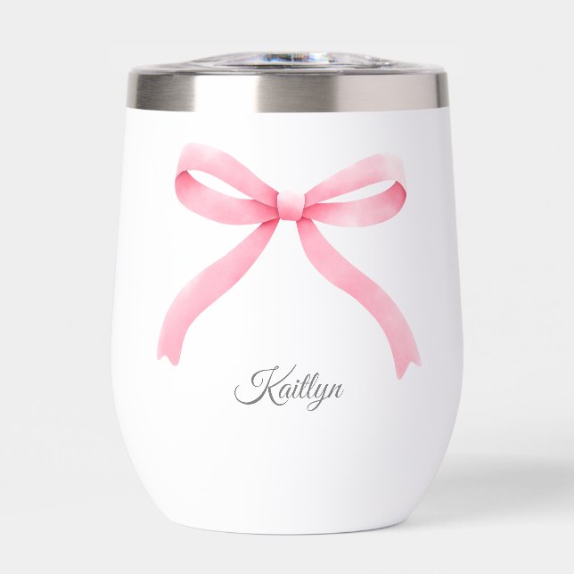 Personalized Bachelorette Party Favor Stemless Thermal Wine Tumbler (Front)