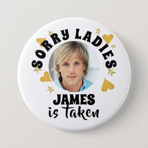 Personalized Bachelorette Party Grooms Face Photo Button
