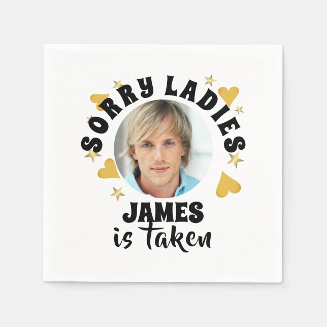 Personalized Bachelorette Party Grooms Face Photo Napkins (Front)
