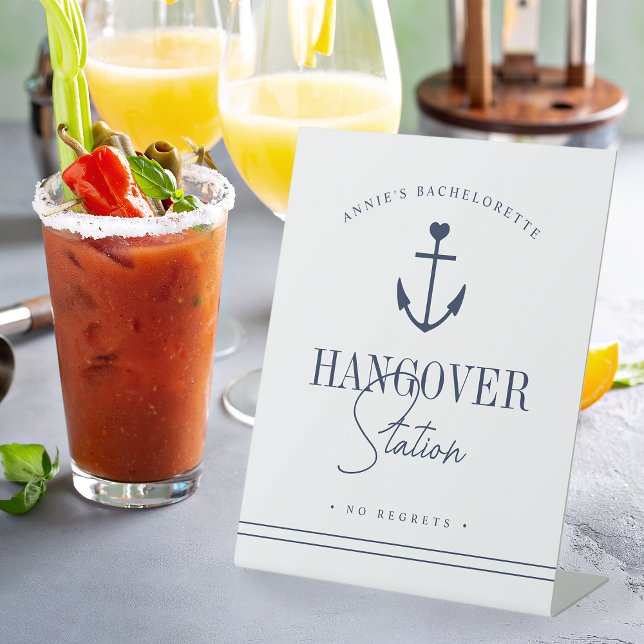 Personalized Bachelorette Party Hangover Station Pedestal Sign (Creator Uploaded)