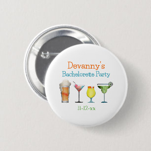 Personalized Bachelorette Party Name Date Button