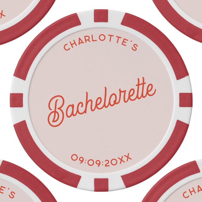 Personalized Bachelorette Party Poker Chips (Personalized custom text bachelorette party poker chips)