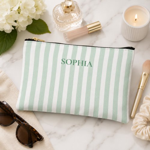 Personalized Bachelorette Party Striped Accessory Pouch