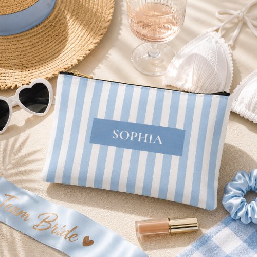 Personalized Bachelorette Party Striped Accessory Pouch