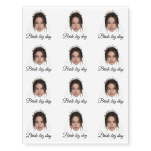 Personalized Bachelorette Photo, Text Bridal Party Temporary Tattoos