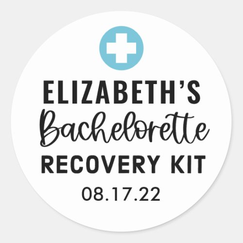 Personalized Bachelorette Recovery Kit  Classic Round Sticker