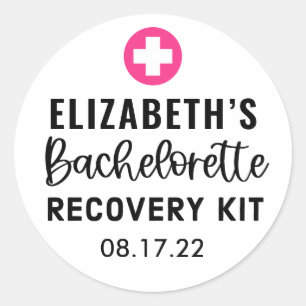 Personalized Bachelorette Recovery Kit  Classic Round Sticker