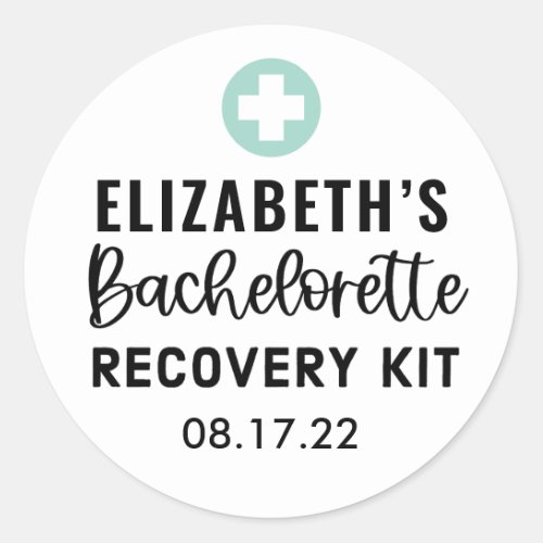 Personalized Bachelorette Recovery Kit  Classic Round Sticker