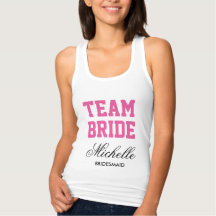 Personalized bachelorette tank tops for team bride