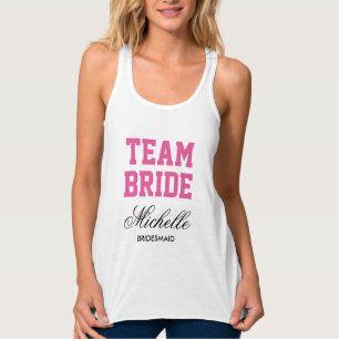 Personalized bachelorette tank tops for team bride