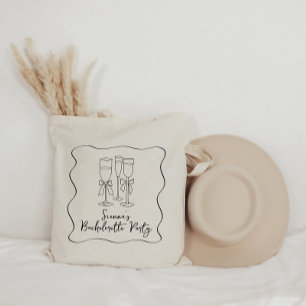 Personalized Bachelorette Tote Bag Ribbon Bow