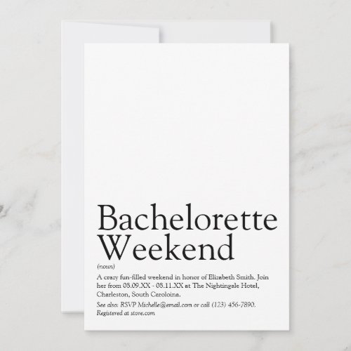 Personalized Bachelorette Weekend Invitation
