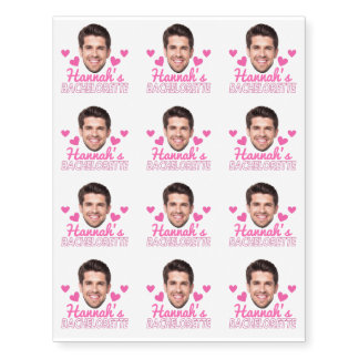 Personalized Bachelorette with Custom Face & Name  Temporary Tattoos