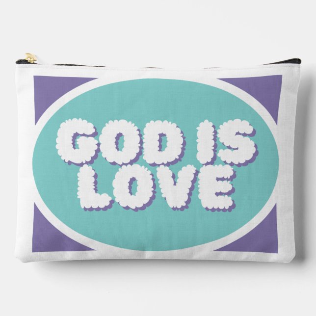 Personalized Back + "God Is Love" Front Design Accessory Pouch (Front)