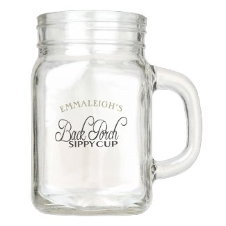 Personalized Back Porch Sippy Cup Mason Jar