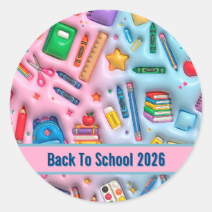 Personalized Back to School 2026 Classic Round Sticker