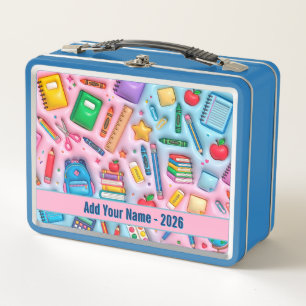 Personalized Back to School 2026 Metal Lunch Box