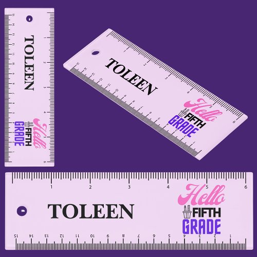 Personalized Back To School 5th Grade Ruler