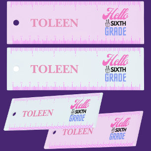 Personalized Back To School 6th Grade Ruler
