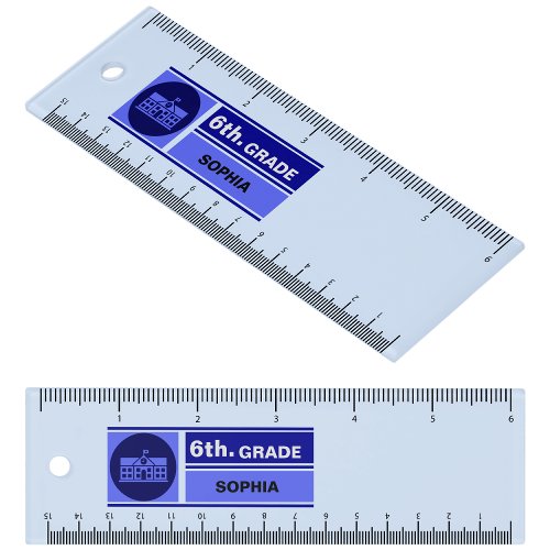 Personalized Back to School 6th Grade Ruler
