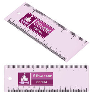 Personalized Back to School 6th Grade Ruler