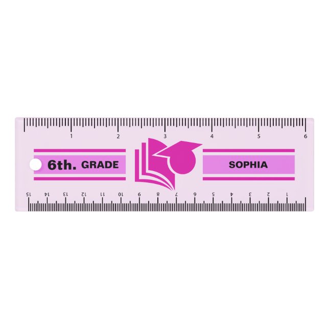 Personalized Back to School 6th Grade Ruler (Front)