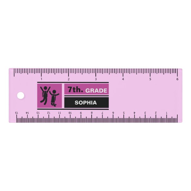 Personalized Back to School 7th Grade Ruler (Front)