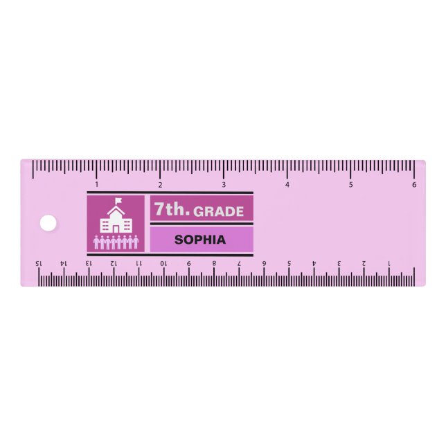 Personalized Back to School 7th Grade Ruler (Front)