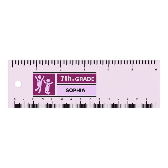 Personalized Back to School 7th Grade Ruler (Front)
